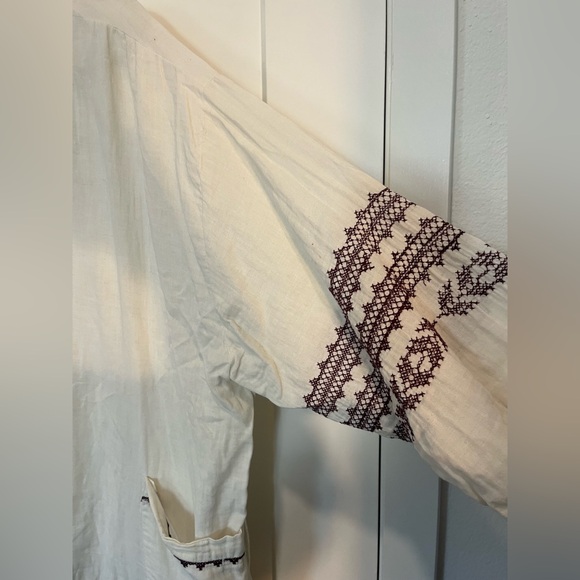 World Market Embroidered Boho Cotton Beachy Lagenlook Peasant Tunic Top OS - Picture 8 of 11